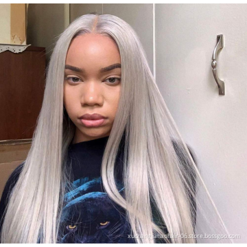 Wholesale Brazilian Grey Virgin Human Hair Full Lace Wigs For Black Women 100% Cheap Natural Blonde Human Hair Wigs Lace Front